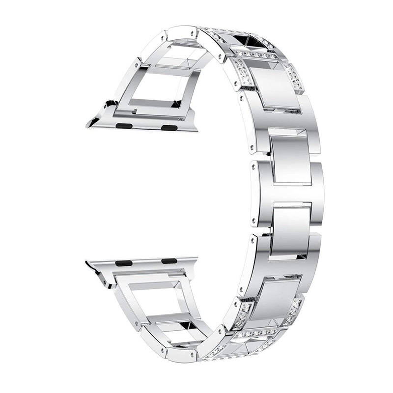 Trapezoid Design Rhinestones Decor Metal Wrist Strap Replacement Watchband for Apple Watch Ultra 2 49mm Series 9 45mm SE (2023) 44mm Ultra 49mm Series 8 45mm 7 45mm Series 6 5 4 SE 44mm SE (2022) 44mm Series 3 2 1 42mm Trapezoid Design Rhinestones Decor Metal Wrist Strap Replacement Watchband for Apple Watch Ultra 2 49mm Series 9 45mm SE (2023) 44mm Ultra 49mm Series 8 45mm 7 45mm Series 6 5 4 SE 44mm SE (2022) 44mm Series 3 2 1 42mm